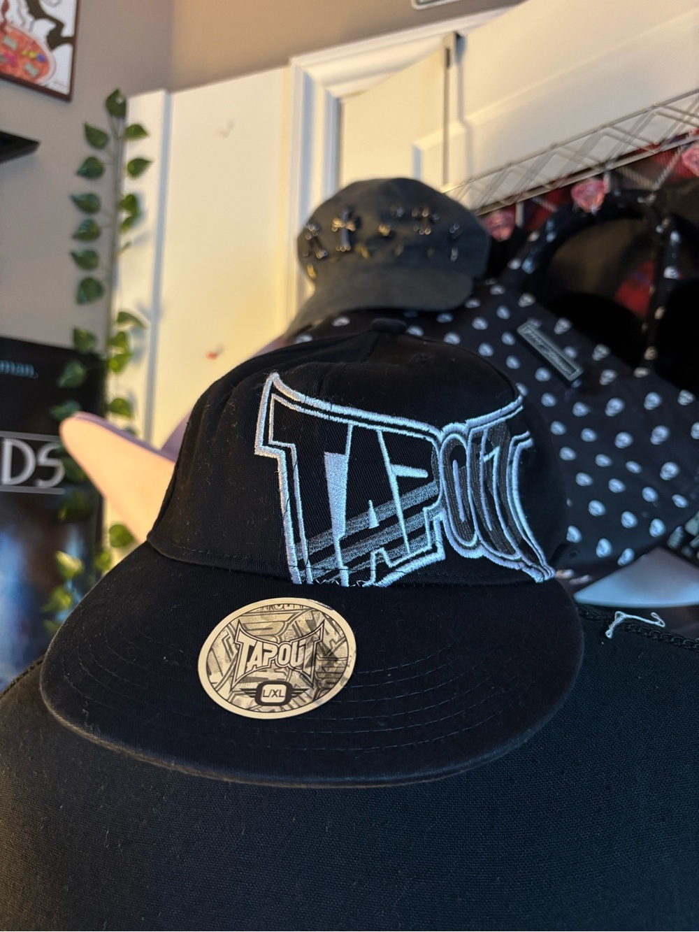 Tapout Black Cap with White Logo Accent